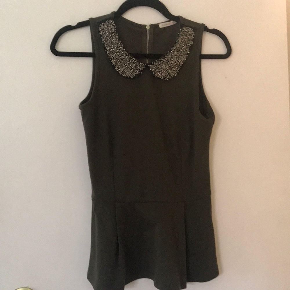 Beaded Peplum Top